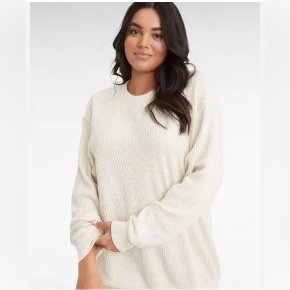 Aerie Cream Crew Neck Sweater
